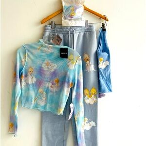 NWT lot of Precious Moments x Forever 21 capsule. 4 pieces sweatpants top cute!